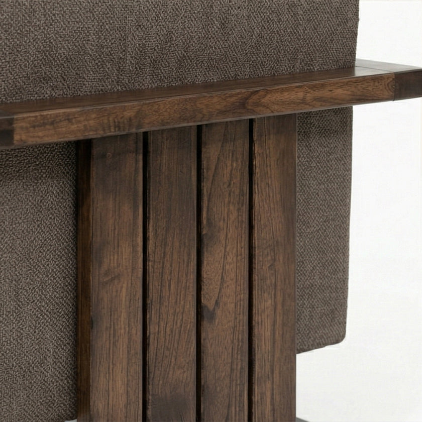 Solid Wood Box Frame Lounge Chair with Cushioned Seat