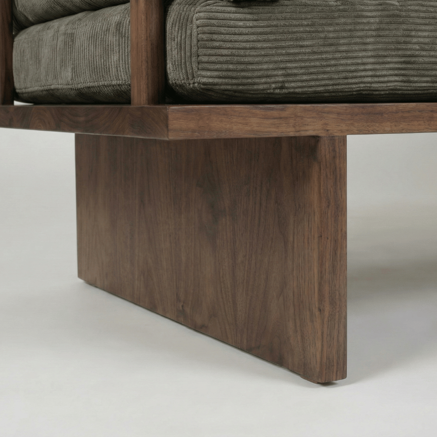 Shelby Solid Wood Upholstered Sofa - Structured Calm with Quiet Authority by Induscraft
