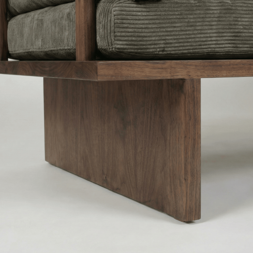 Shelby Solid Wood Upholstered Sofa - Structured Calm with Quiet Authority by Induscraft