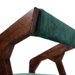 Noyer Solid Sheesham Wood Chair with Upholstered Fabric Seat and Backrest (Set of 2)