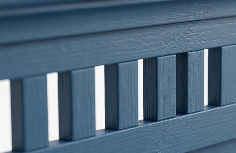 Indigo Blue Solid Wood Bed with Pull-Out Storage Drawer
