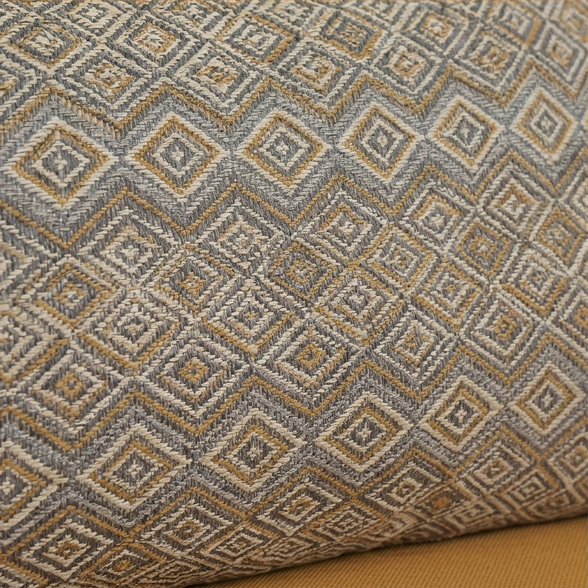 Modern Upholstered 2-Seater Sofa with Solid Wood Base & Patterned Cushions