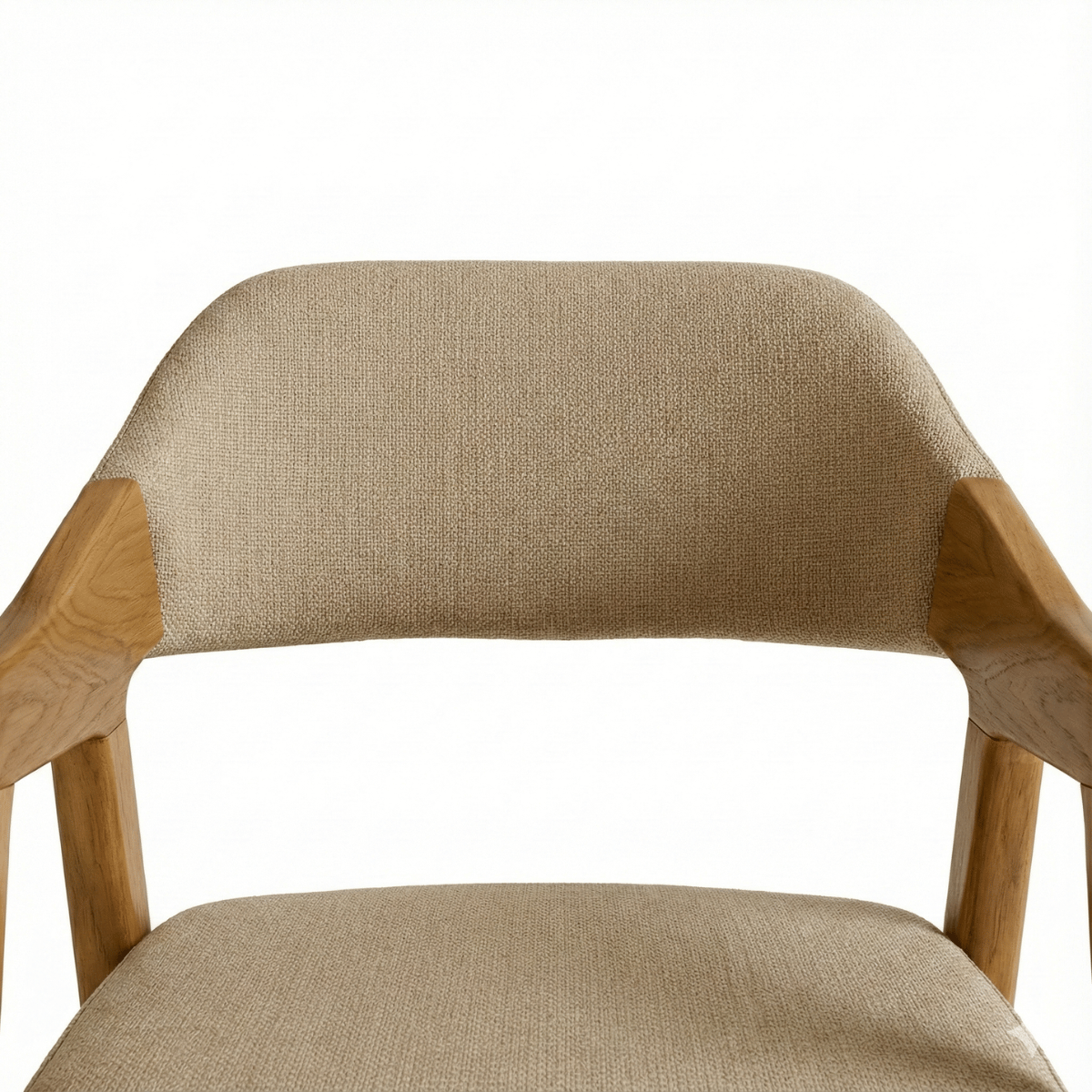 Brendon Sheesham Wood Chair with Upholstered Fabric Seat and Backrest (Set of 2)