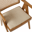 Mifflin Sheesham Wood Chair with Cane Backrest and Upholstered Seat (Set of 2)
