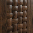 Solid Wood Dressing Table with Textured Panel Design & Storage Stool