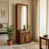 Solid Wood Dressing Table with Full-Length Mirror & Storage Cabinet