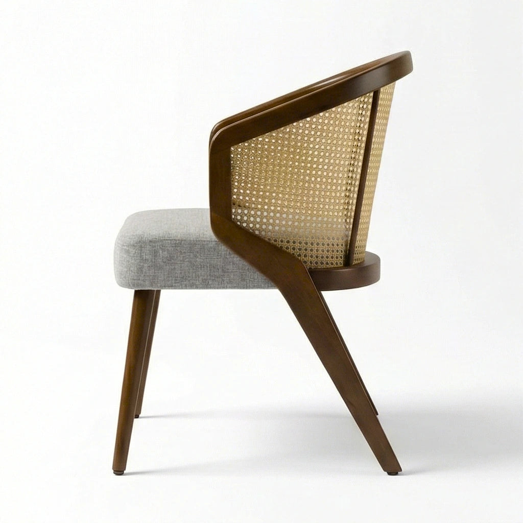 Trader Solid Wood Cane Accent Chair