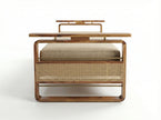 Brahmika Solid Wood Diwan with Cane Panel & Upholstered Cushion