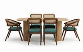 Acacia Wood Oval Dining Set Option 1