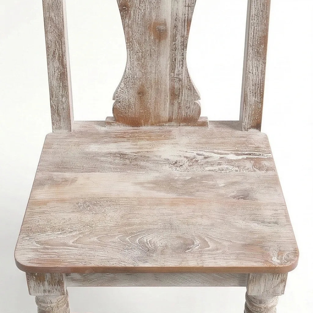 Mathilide Solid Wood Rustic Dining Set with Hand-Carved Chairs & Bench