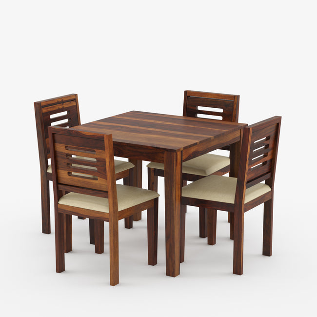 Joshua Sheesham Modern 4 Chair Dining Set for Compact Spaces - Induscraft