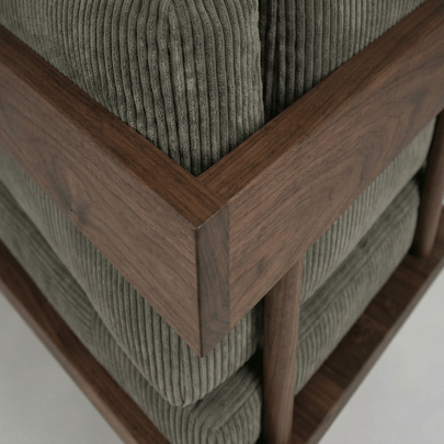 Shelby Solid Wood Upholstered Sofa - Structured Calm with Quiet Authority by Induscraft