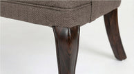Classic Upholstered Wooden Bench Sofa with Rolled Arms