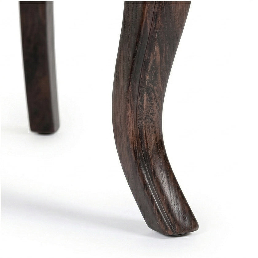 Classic Upholstered Accent Chair with Solid Wood Curved Legs