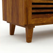 Solid Wood Shoe Rack Bench with Cushioned Seat