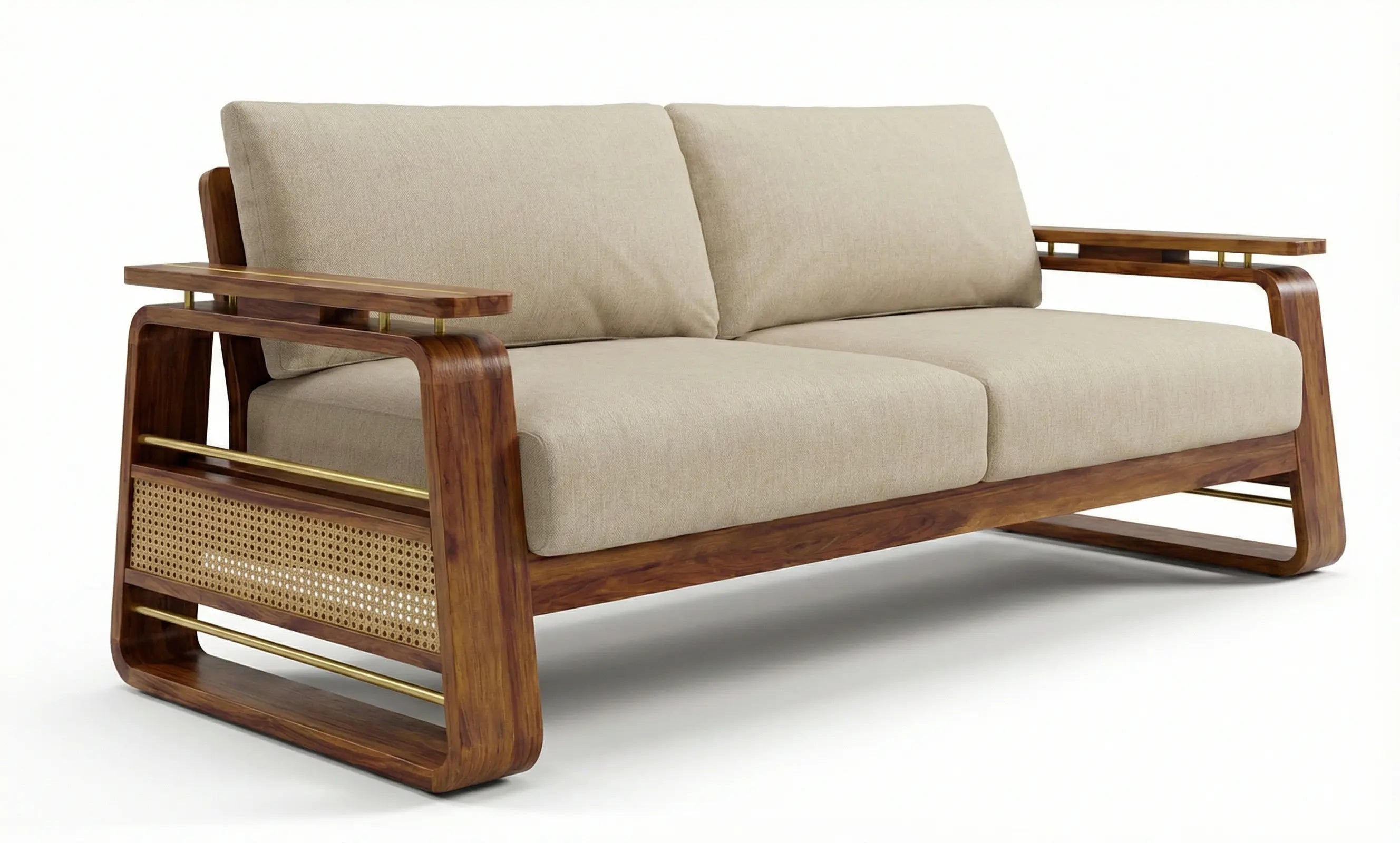 Brahmika Solid Wood Sofa – 3 Seater