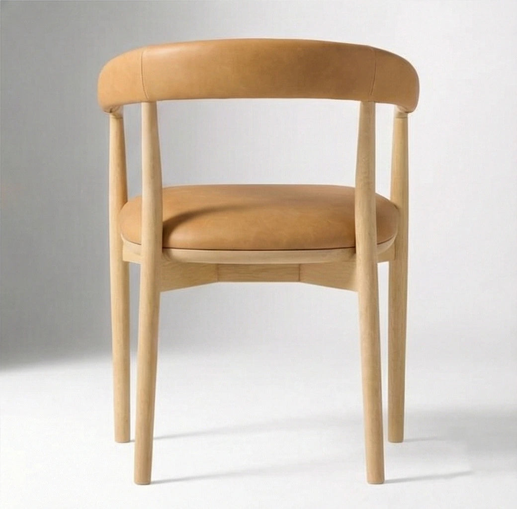 Camelback Upholstered Solid Wood Armchair