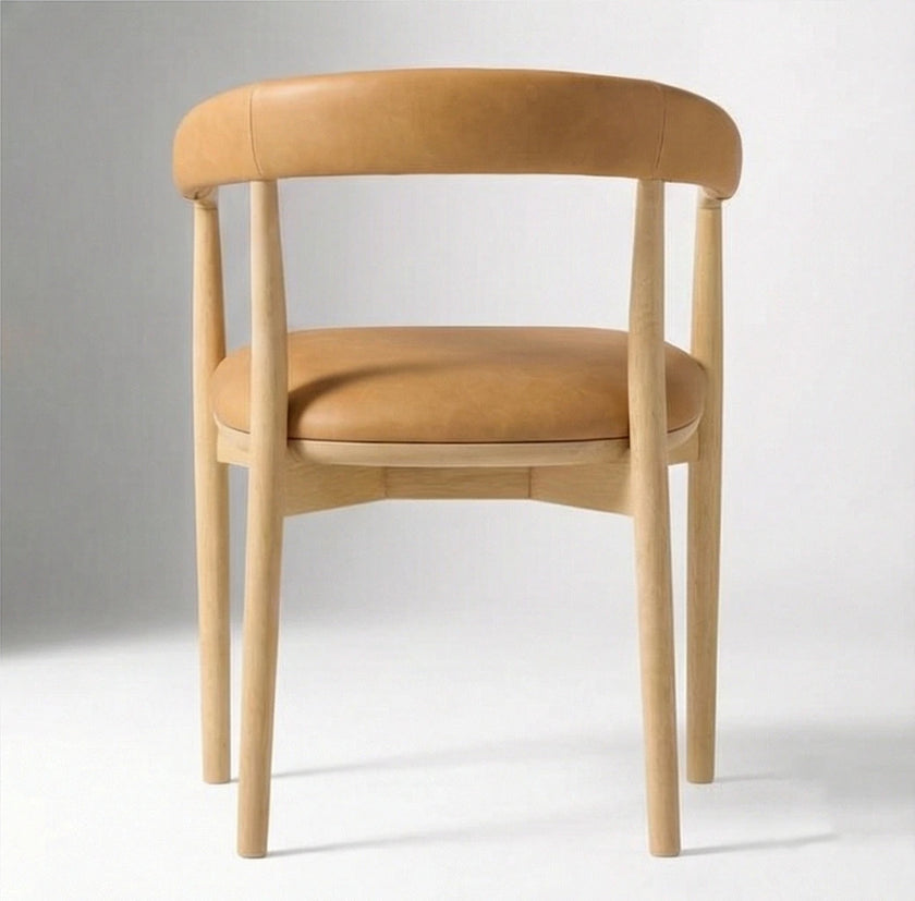 Camelback Upholstered Solid Wood Armchair