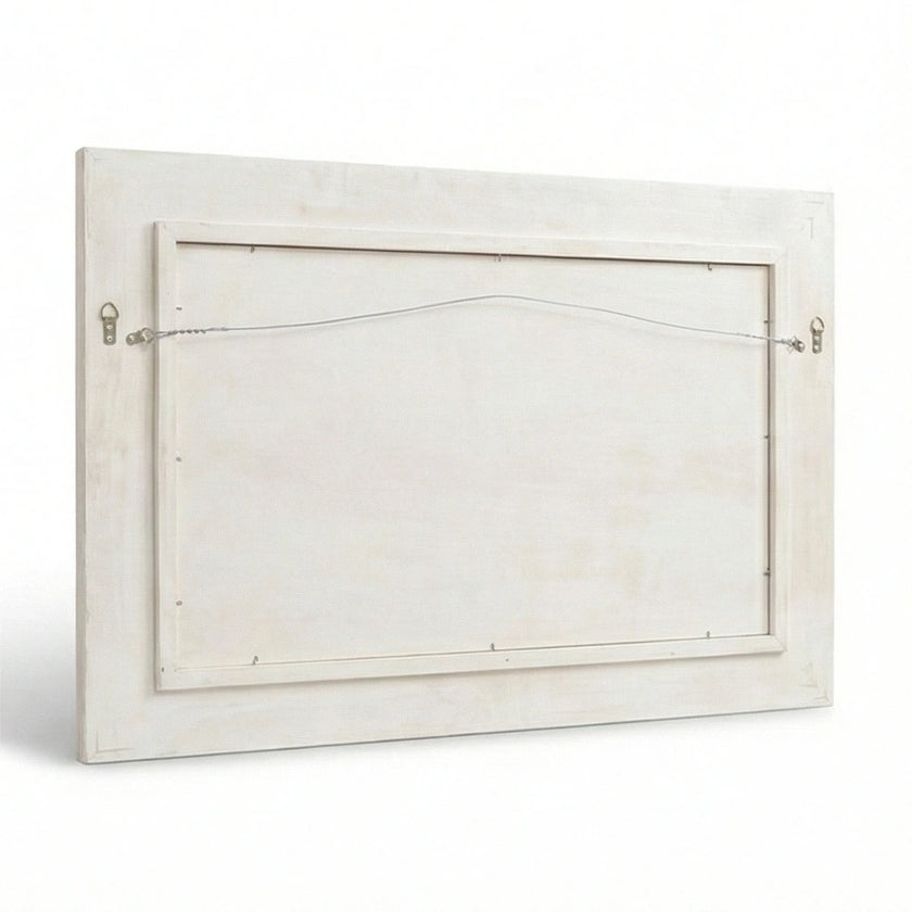 Vintage White Wooden Wall Mirror