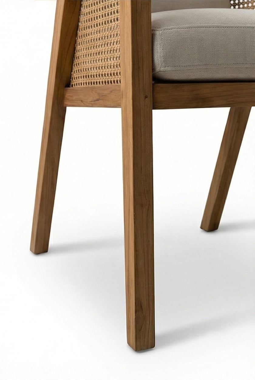 Carnell Solid Wood Cane Lounge Chair