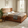 Louver Solid Wood Platform Bed with Slatted Headboard