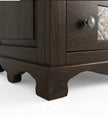 Solid Wood Dressing Table with Decorative Tile Inlay & Mirror