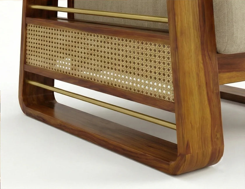 Brahmika Solid Wood Lounge Sofa Chair
