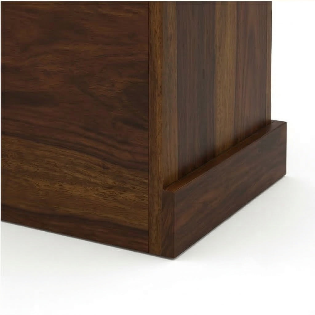 Solid Wood Dressing Table with Dual Storage Units & Cushioned Stool