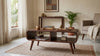 Mid-Century Solid Wood Coffee Table Open Shelf Storage Center Table