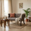 Classic Upholstered Wooden Bench Sofa with Rolled Arms