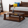 Aeron Modern Rectangular Sheesham Wood Coffee Table with Glass Top - Induscraft