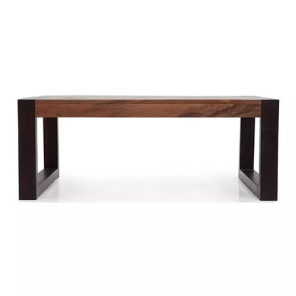 Alnia Rectangular Two-Tone Sheesham Coffee Table with Metal Legs