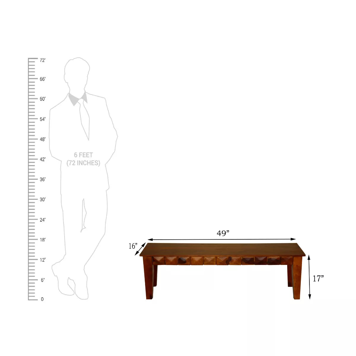 Antilia Contemporary Sheesham Wood 6 Seater Rectangular Dining Set - Induscraft
