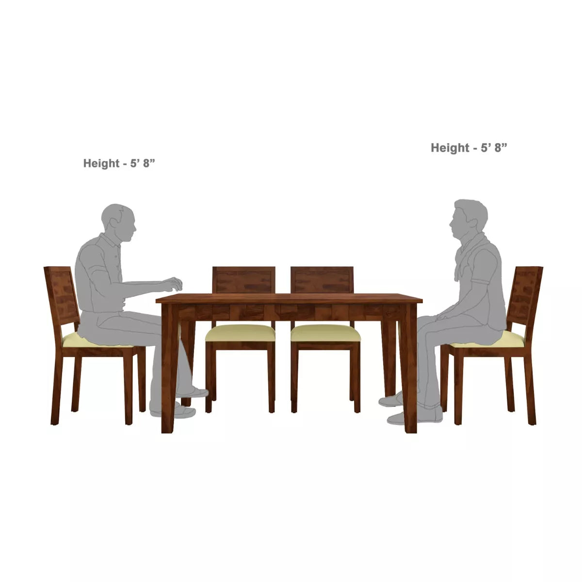 Antilia Contemporary Sheesham Wood 6 Seater Rectangular Dining Set - Induscraft