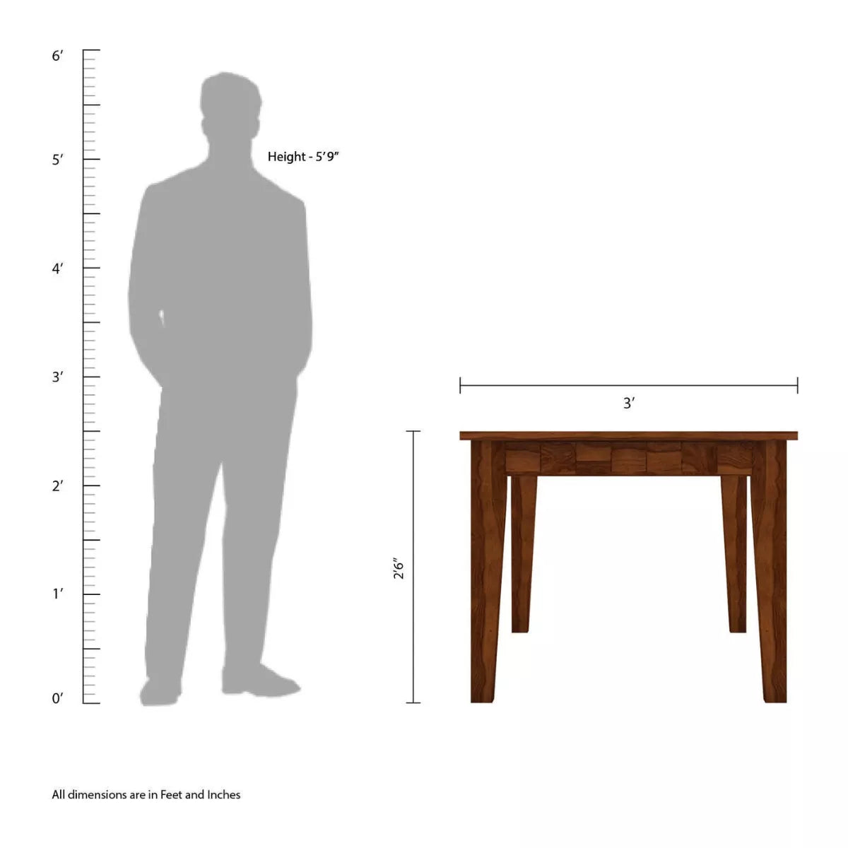 Antilia Contemporary Sheesham Wood 6 Seater Rectangular Dining Set