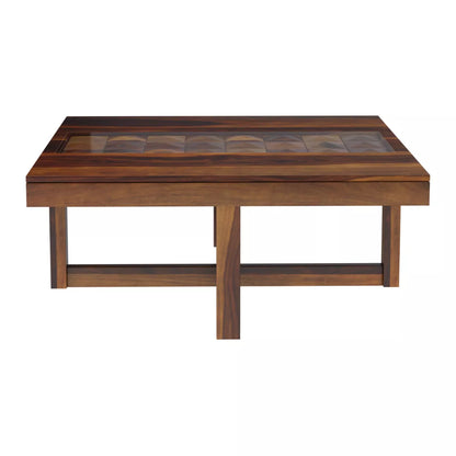 Antilia Modern Sheesham Wood Square Coffee Table - Side View