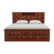 Antilla-Deux-Geometric-Blockwork-Design-Sheesham-Wood-Bed-dark-finish-front-view