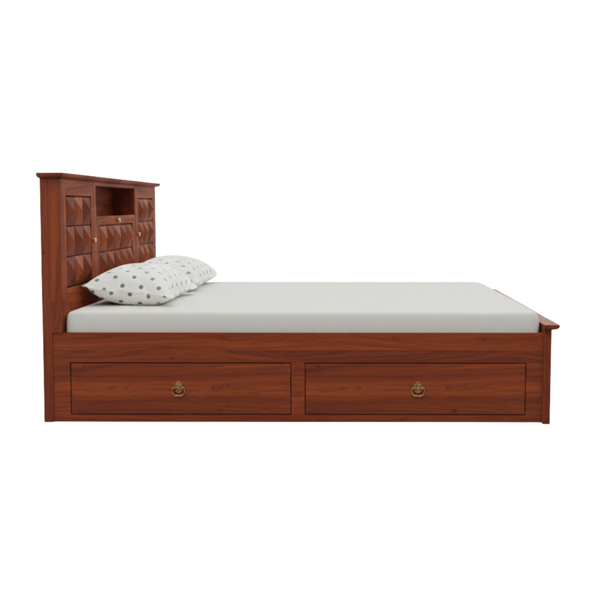 Antilla-Deux-Geometric-Blockwork-Design-Sheesham-Wood-Bed-dark-finish-side-view