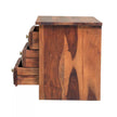 Antilla Sheesham Wood Geometric Pattern 3 Drawer Bedside Table