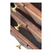 Wooden drawer with brass handles on a white background