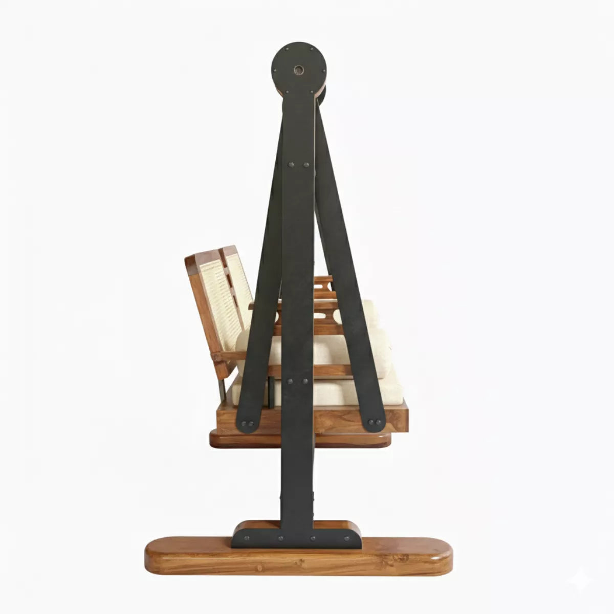 Arden Handcrafted Wooden Swing with Cane Backrest