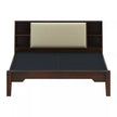 Arvaya Sheesham Wood Modern Low Platform Bed with Upholstered Headboard - Induscraft