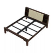 Arvaya Sheesham Wood Modern Low Platform Bed with Upholstered Headboard - Induscraft