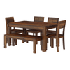 Gangam Modern Sheesham Wood 6 Seater Dining Set with Bench - Induscraft