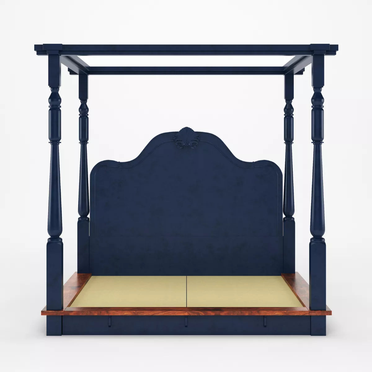 Asteroid Sheesham 4 Piece Canopy Bed Set with Bedside Tables and Bench