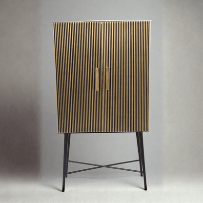 Aurum Luxury Brass Accents 2 Door Almirah Cabinet