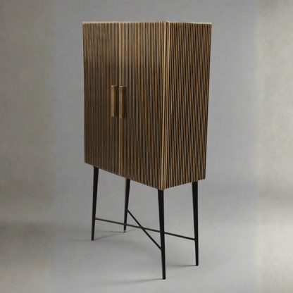 Aurum Luxury Brass Accents 2 Door Almirah Cabinet
