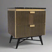 Aurum Luxury Modern 2 Door Marble Top Bedside Table