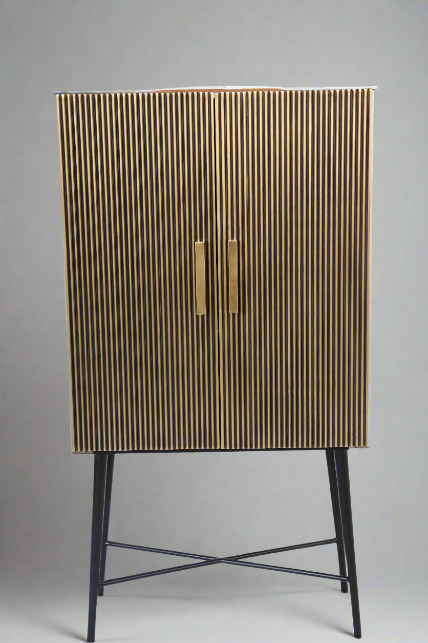 Aurum Almirah Cabinet by Induscraft with Brass Accent