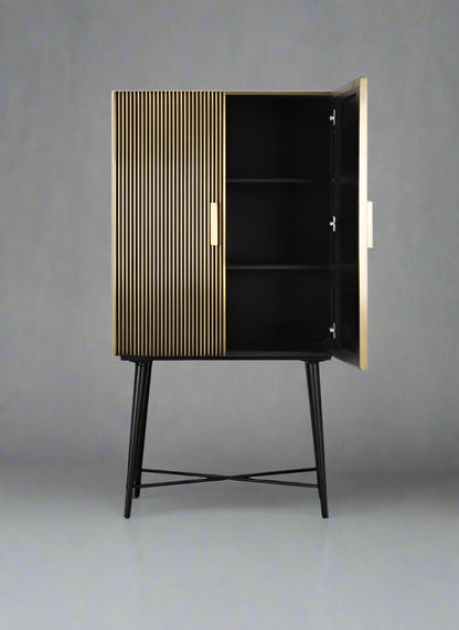 Aurum Almirah Cabinet by Induscraft with Brass Accent